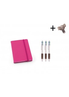 Set Cahier A6 + Stylos Rose
