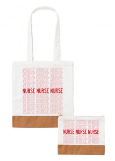 Set Sac Tote Bag et Pochette - Nurse Nurse Nurse 