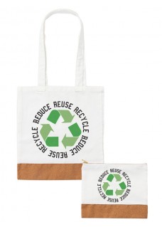 Set Sac Tote Bag et Pochette - Reduce Reuse Recycle
