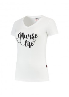 T-Shirt Femme Nurse Life Blanc
